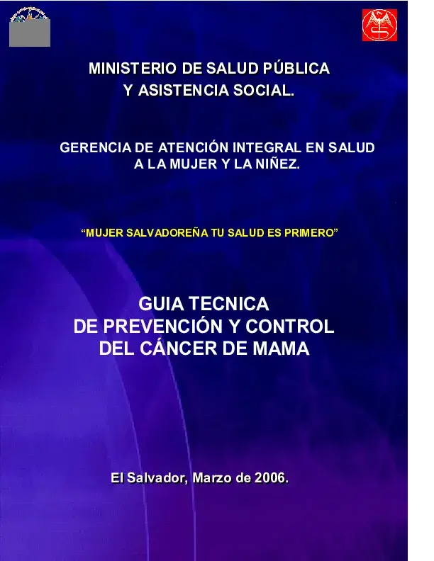 Guía Técnica de Prevención y Control del Cáncer de Mama