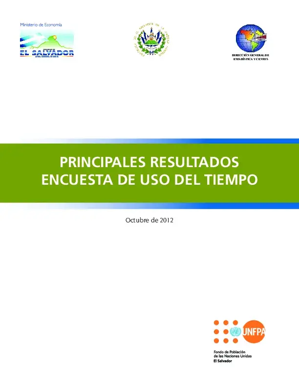 1.- Principales resultados encuesta de uso del tiempo