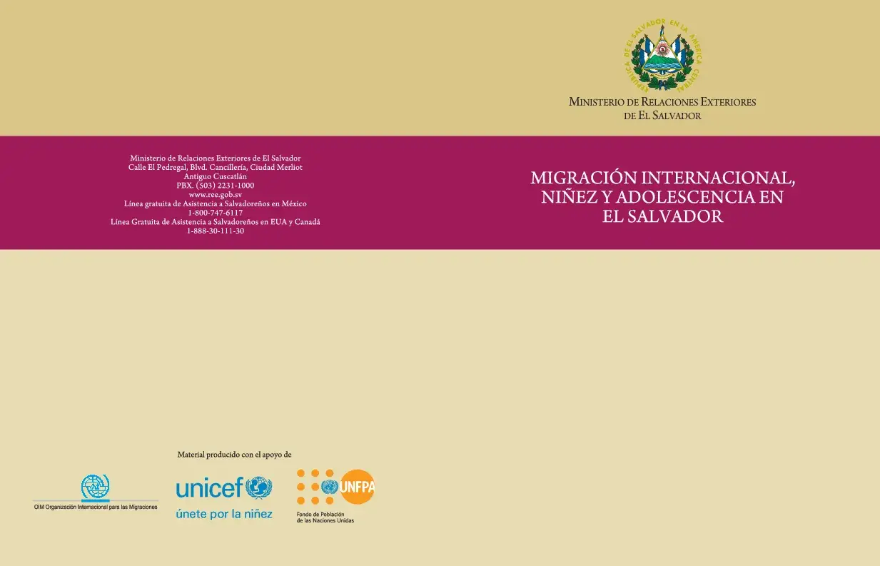 Migración internacional, niñez y adolescencia en El Salvador