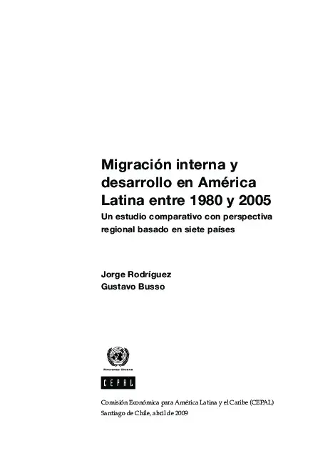 Migración interna y desarrollo en América Latina entre 1980 y 2005