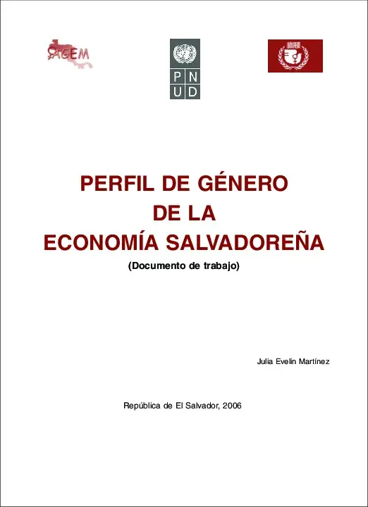 PERFIL DE GÉNERO DE LA ECONOMÍA SALVADOREÑA